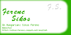 ferenc sikos business card